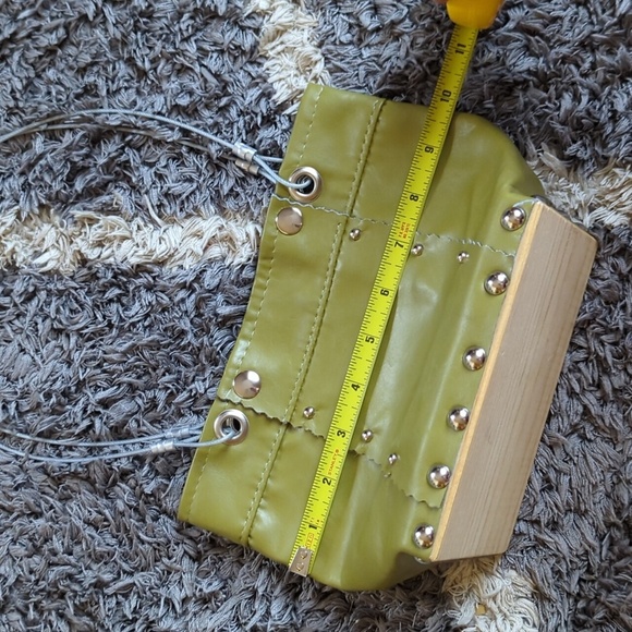 Hardware By Renee Lime Green Studded Reclaimed Shoulder Bag - Picture 3 of 8